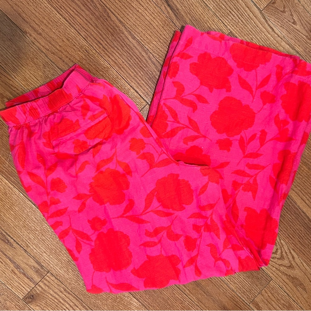 Kate Spade New York X Target Red Floral Wide-Leg Pants - Picture 4 of 6
